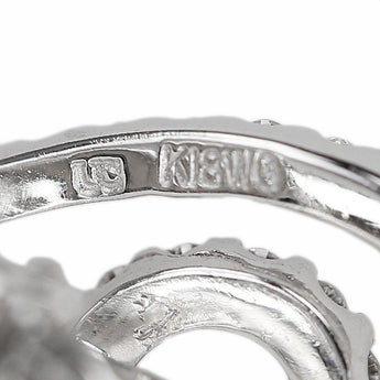 Diamond earrings, K18 white gold, K14 white gold, spiral pattern, openwork [Used] [900830]