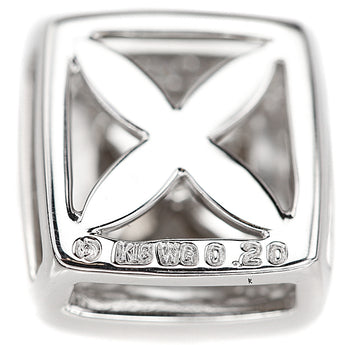 タサキ 田崎真珠 シェル ペンダントトップ ダイヤモンド K18ホワイトゴールド TASAKI 四角 スクエア【中古】【900843】