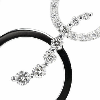 ダイヤモンド ペンダントトップ  K18ホワイトゴールド サークル ラウンド 円 丸 揺れる 透かし【中古】【900846】