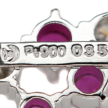タサキ 田崎真珠 ルビー ネックレス ダイヤモンド Pt900 Pt850 TASAKI【中古】【900851】