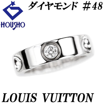 Louis Vuitton Diamond Petite Bourg Empreinte Ring K18 White Gold LOUIS VUITTON #48 1P [Used] [900874]