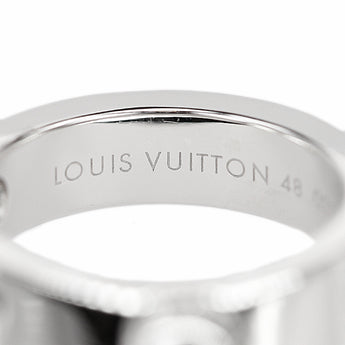 Louis Vuitton Diamond Petite Bourg Empreinte Ring K18 White Gold LOUIS VUITTON #48 1P [Used] [900874]