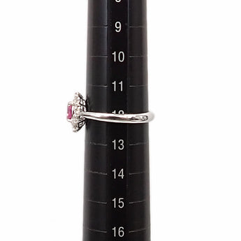 Pink sapphire ring, diamond, Pt900 [Used] [900883]
