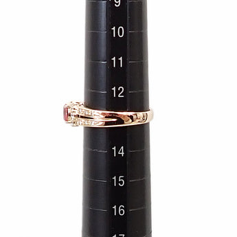 Pink sapphire ring, diamond, K18 pink gold, openwork [Used] [900889]