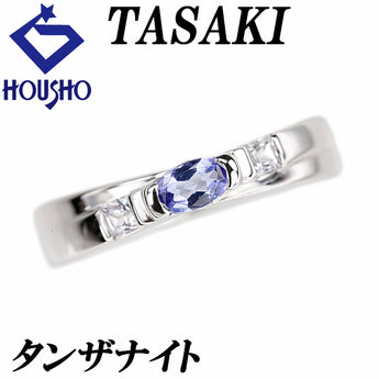 タサキ 田崎真珠 タンザナイト リング サファイア K14ホワイトゴールド TASAKI 重ね付け風【中古】【900893】