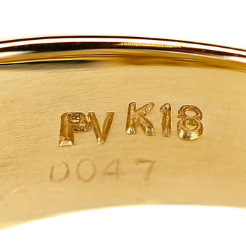 ポンテヴェキオ 珊瑚(サンゴ) リング ダイヤモンド K18イエローゴールド Ponte Vecchio 花 フラワー 植物 ボタニカル コーラル【中古】【900895】