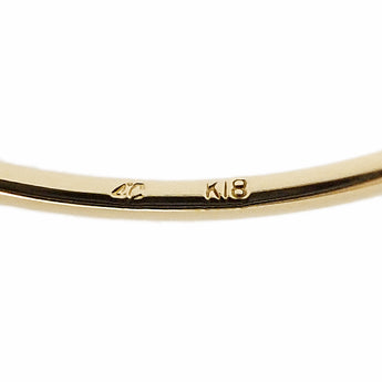 ヨンドシー ダイヤモンド リング K18イエローゴールド 4℃ 華奢 細め 一粒石 オーバルローズカット 変形カット ファンシーカット【中古】【900898】