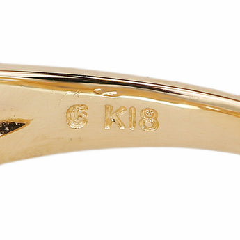 エステール ダイヤモンド リング  K18イエローゴールド ESTELLE 花 フラワー 植物 ボタニカル 透かし【中古】【900901】