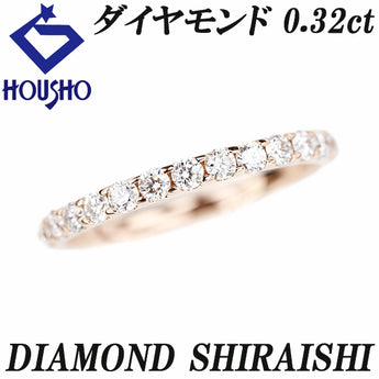 Ginza Diamond Shiraishi Diamond Ring K18 Pink Gold Ginza Diamond Shiraishi Half Eternity Single Letter Thin [Used] [900902]