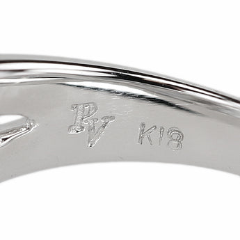 ポンテヴェキオ ダイヤモンド リング K18ホワイトゴールド Ponte Vecchio ピンキー 星 スター 透かし【中古】【900905】