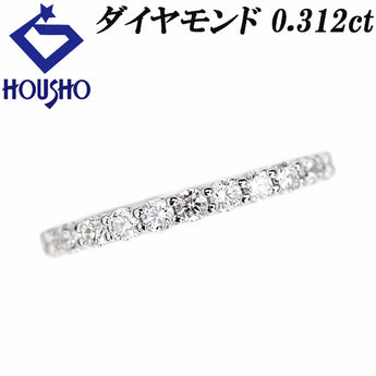 Diamond ring Pt900 Half eternity Single letter Thin [Used] [900920]