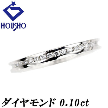 Diamond ring, diamond, Pt900, half eternity, rail setting, matte finish, thin [Used] [900922]