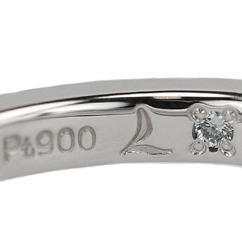 Diamond ring, diamond, Pt900, half eternity, rail setting, matte finish, thin [Used] [900922]