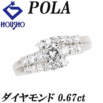 POLA Diamond Ring Pt900 POLA Wave [Used] [900928]