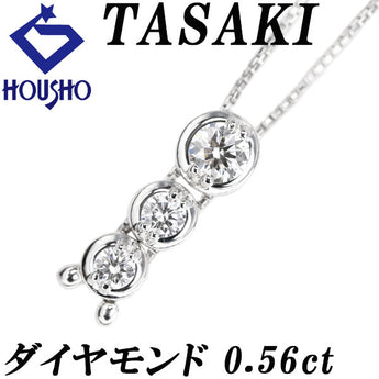 TASAKI Diamond Necklace K18 White Gold TASAKI Trilogy Loop Tie [Used] [900939]