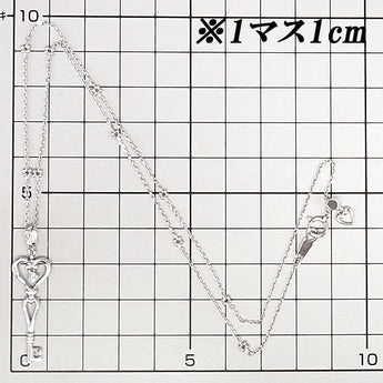 ダイヤモンド ネックレス  K18ホワイトゴールド 鍵 キー ハート【中古】【900942】