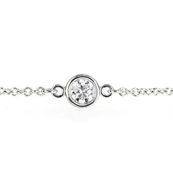 Tiffany Diamond by the Yard Bracelet Pt950 TIFFANY&amp;Co. Single Stone Elsa Peretti [Used] [900948]