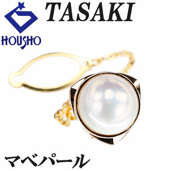 タサキ 田崎真珠 マベパール ブローチ K14ピンクゴールド TASAKI ピンブローチ 一粒パール 三角 トリリアント メンズ ユニセックス【中古】【900956】