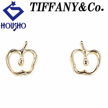 ティファニー アップル ピアス K18イエローゴールド TIFFANY&Co. エルサ・ペレッティ りんご 林檎 果物 実 フルーツ 地金のみ 石なし 透かし【中古】【900960】
