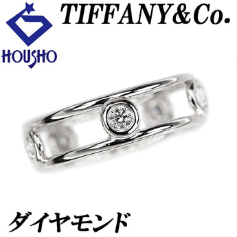 ティファニー ダブルワイヤー ダイヤモンド リング Pt950 TIFFANY&Co. エルサ・ペレッティ 5P 透かし【中古】【900970】