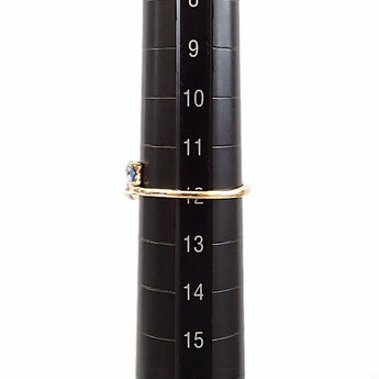 サファイア リング K18イエローゴールド 新品 ハート ウェーブ 細め 華奢 【新品】【900976】