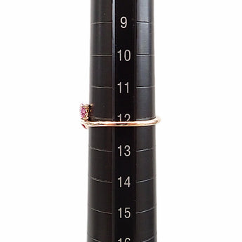 サファイア リング K18ピンクゴールド 新品 ハート ウェーブ 華奢 細め 【新品】【900979】