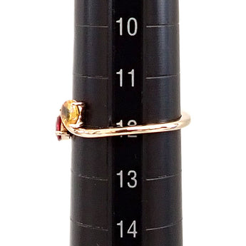 Sapphire Ring, K18 Pink Gold, New, Heart, Wave, Delicate, Thin [New] [900982]