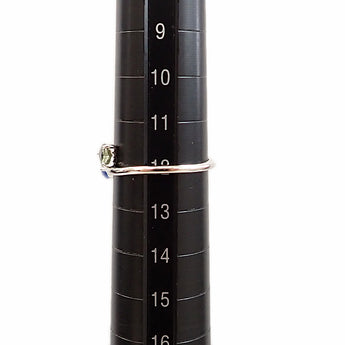 サファイア リング Pt950 新品 ハート ウェーブ 細め 華奢 【新品】【900985】