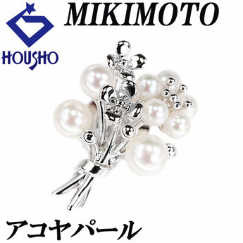 MIKIMOTO Akoya Pearl Brooch SV MIKIMOTO Bouquet Flower Bouquet Plant Botanical [Used] [901030]