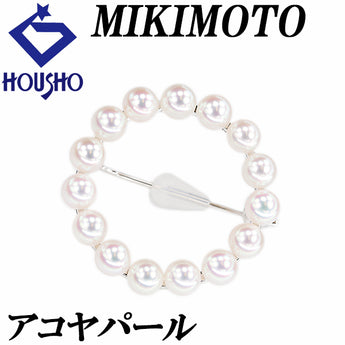 MIKIMOTO Akoya Pearl Brooch SV MIKIMOTO Baby Pearl Circle Round Circle Openwork [Used] [901032]