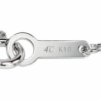 ヨンドシー カラーストーン ネックレス ダイヤモンド K10ホワイトゴールド 4℃ ドロップ 雫 しずく 涙 なみだ 透かし【中古】【901043】