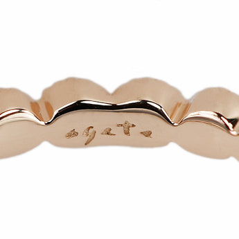 Agete Diamond Ring, K10 Pink Gold, Thin, Delicate, Milled, Milgrain [Used] [901060]