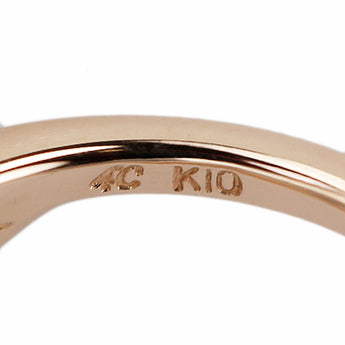 ヨンドシー ダイヤモンド リング K10ピンクゴールド 4℃ ピンキーリング 華奢【中古】【901062】