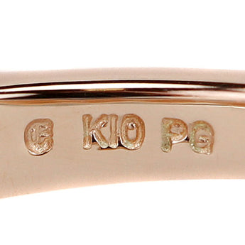 ESTELLE Brown Diamond Ring K10 Pink Gold ESTELLE Pinky Ring Thin Delicate Milled Millgrain [Used] [901063]