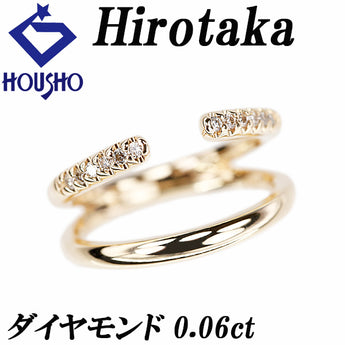 Hirotaka Diamond Ring K10 Yellow Gold Pinky Ring [Used] [901067]