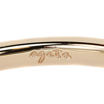 Agete Diamond Ring, K10 Yellow Gold, Thin, Delicate, Milgrain, Single Stone [Used] [901075]