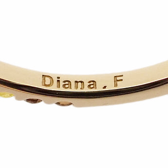 Sapphire ring, diamond, K18 yellow gold, thin, delicate, half eternity, single letter [Used] [901083]