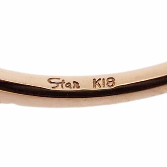 Star Jewelry Diamond Ring K18 Pink Gold STAR JEWELRY Pinky Ring Half Eternity Single Letter Thin Delicate [Used] [901095]
