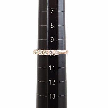 Diamond ring, K18 pink gold, half eternity, 2/3 eternity, single letter [Used] [901097]