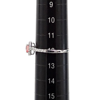 パパラチアサファイア リング  ダイヤモンド Pt900 ドロップ 雫 しずく 涙 なみだ 細め【中古】【901103】