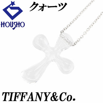 ティファニー クォーツ ティアドロップクロス ネックレス Pt950 TIFFANY&Co. エルサ・ペレッティ 十字架 ロッククリスタル【中古】【901104】