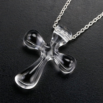 ティファニー クォーツ ティアドロップクロス ネックレス Pt950 TIFFANY&Co. エルサ・ペレッティ 十字架 ロッククリスタル【中古】【901104】