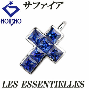 笠原真寿美/レ・エッセンシャル ブルーサファイア ペンダントトップ K18ホワイトゴールド KASAHARA MASUMI/LES ESSENTIELLES クロス 十字架 【中古】【901139】