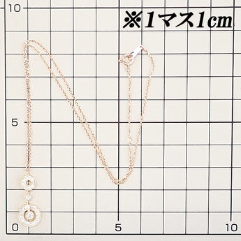 Diamond necklace, K18 yellow gold, K18 pink gold, circle, round, milled, milgrain [Used] [901156]