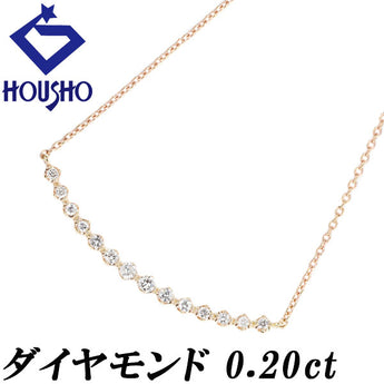 Diamond necklace, K18 yellow gold, K18 pink gold, curved, delicate [Used] [901157]