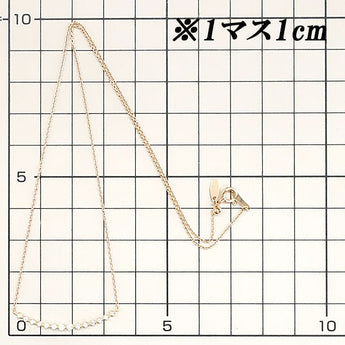 Diamond necklace, K18 yellow gold, K18 pink gold, curved, delicate [Used] [901157]