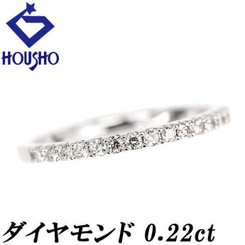 Diamond ring, K18 white gold, half eternity, single letter, thin [Used] [901164]