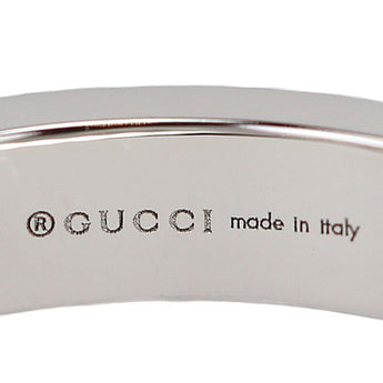 グッチ ダイヤモンド アイコン アモール リング K18ホワイトゴールド GUCCI #8 1P ダブルG ロゴ ハート 彫金【中古】【901193】