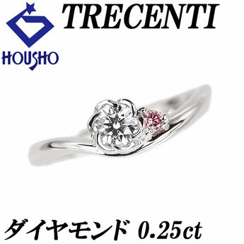 トレセンテ ダイヤモンド フローラ リング  ダイヤモンド Pt900 Trecent チェリーブロッサム 花 フラワー 植物 ボタニカル ウェーブ【中古】【901205】