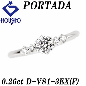 ポルターダ PORTADA ダイヤモンド エスキーナ リング  ダイヤモンド Pt950 GIA鑑定書 グレード付き【中古】【901206】